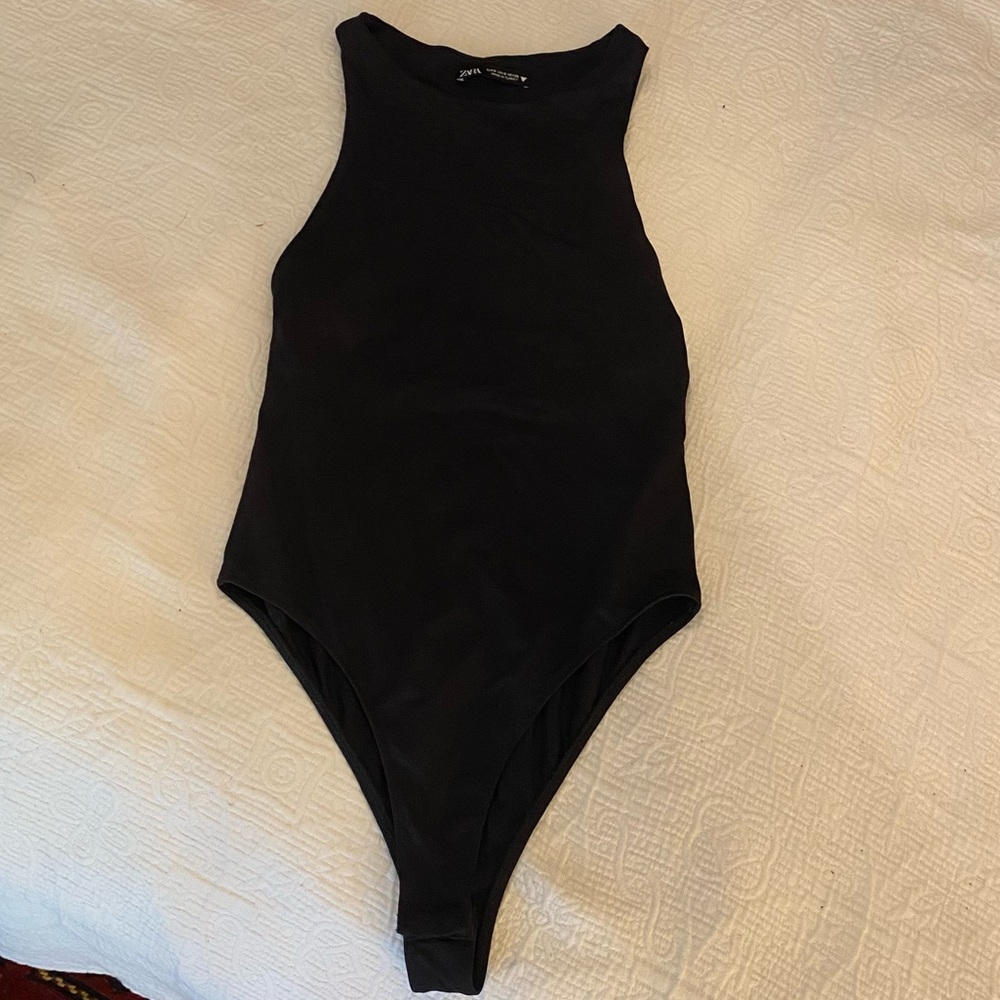Zara black tank body suit NWOT